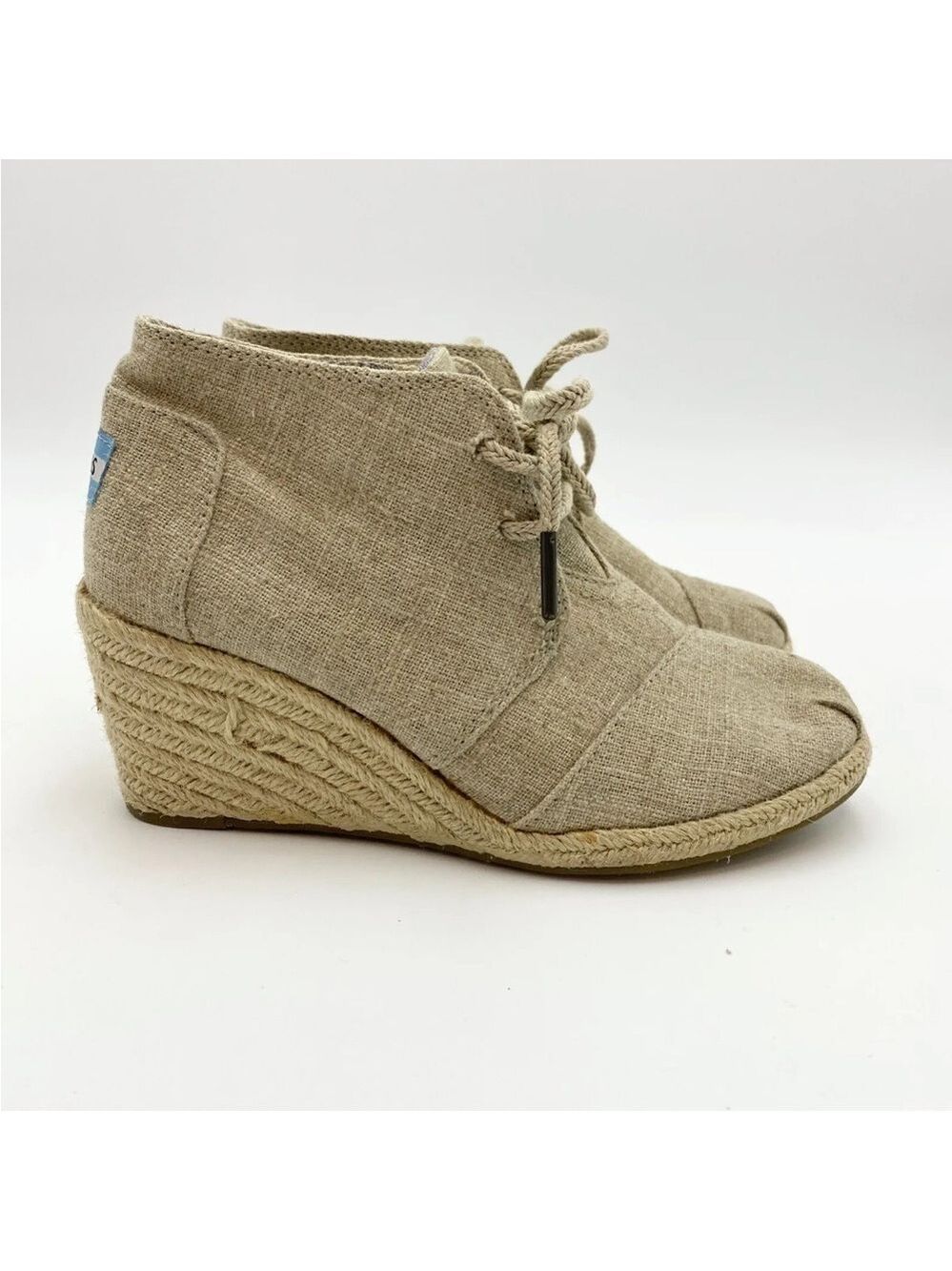 Toms Jute Wedge Lace Up Ankle Bootie Womens Shoes 5.5
